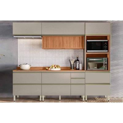 Cozinha Completa Proença 5 Peças (2aéreos+2balcões+1torrequente) C5p128 Nogueira Touch-nude Prime - Demóbile