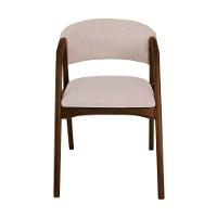 Conjunto Com 6 Cadeiras De Jantar Gabriela Em Madeira E Mdf Mel Linho Bege - 5