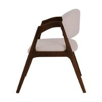 Conjunto Com 6 Cadeiras De Jantar Gabriela Em Madeira E Mdf Mel Linho Bege - 6