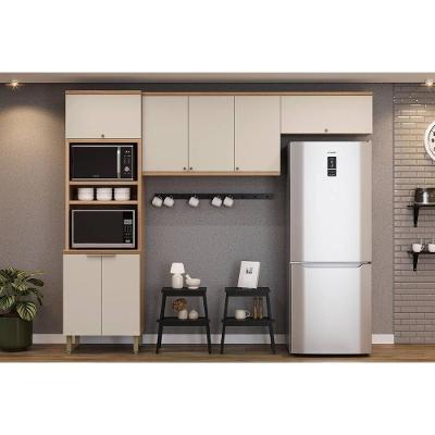 Cozinha Modulada Completa Selene 3 Peças (2aéreos+1torrequente) Cp14 Jequitiba-off White Fosco - Linea Brasil
