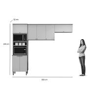 Cozinha Modulada Completa Selene 3 Peças (2aéreos+1torrequente) Cp14 Jequitiba-off White Fosco - Linea Brasil - 8
