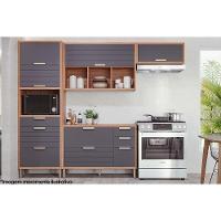 Gabinete P- Pia Cozinha Balcão C- Tampo Eloise C- 4 Gavetas E 1 Porta Basculante Riscada 120 Cm Cinamomo-platina - Mgm - 8