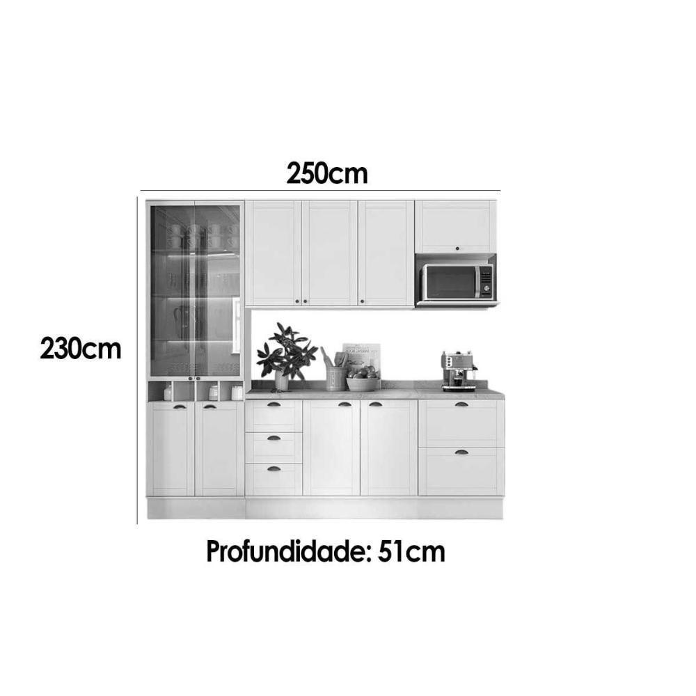 Cozinha Completa Bella 5 Peças (2aéreos+2balcões+1paneleiro) C5p143 Branco - Carraro - 2