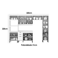 Cozinha Modulada Carraro Alpha Alpha 5 Peças (2aéreos+1balcão+1paneleiro+1torrequente) C5p139 Branco-carraro - 2
