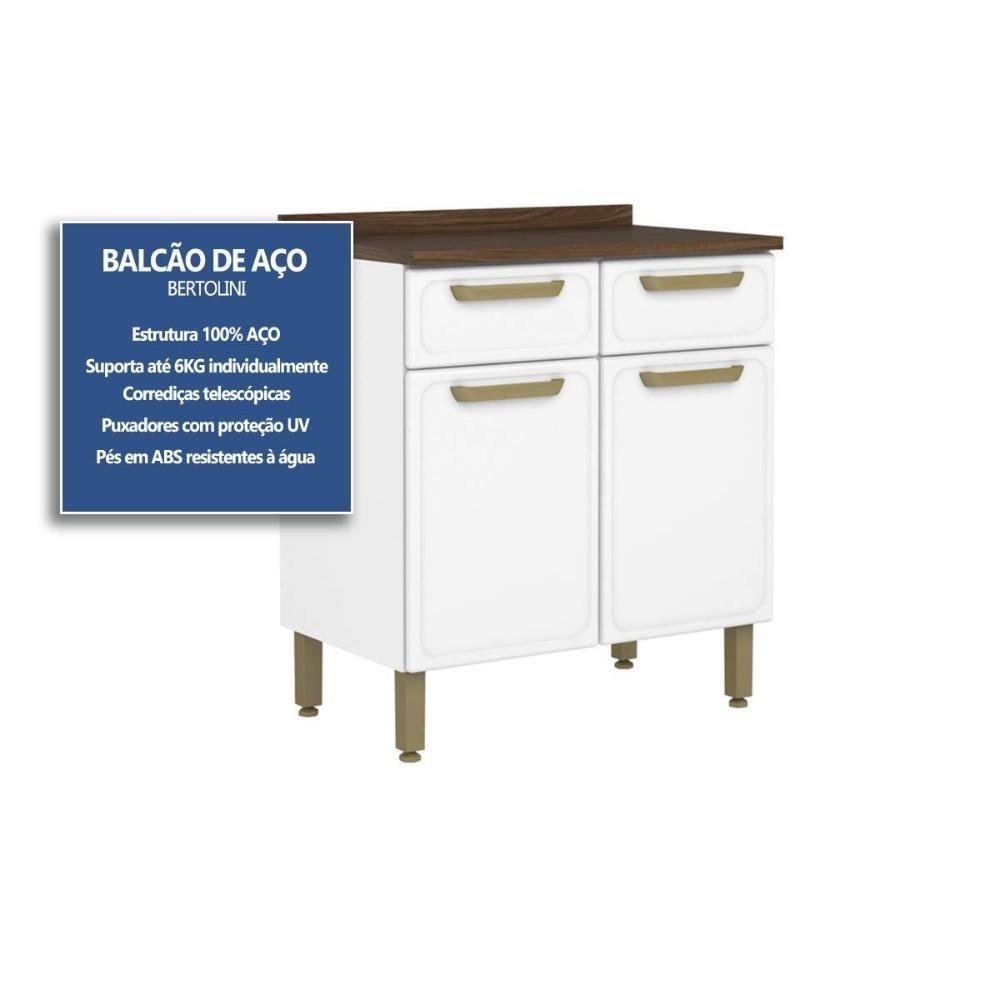 Gabinete De Cozinha Modulado C- Tampo Bella C- 2 Portas E 2 Gavetas 80cm Grafite - Bertolini - 2