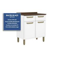 Gabinete De Cozinha Modulado C- Tampo Bella C- 2 Portas E 2 Gavetas 80cm Grafite - Bertolini - 2