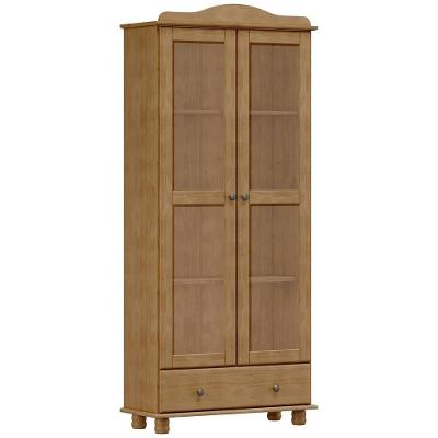 Cristaleira Rústica Para Sala De Jantar Bar 2 Portas 1 Gaveta Lazuli F06 Freijó - Lyam Decor