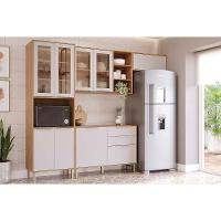 Cozinha Completa Brilhante 4 Peças (2aéreos+1balcão+1paneleiro) C4p256 Cinamomo-off White - Mgm - 1