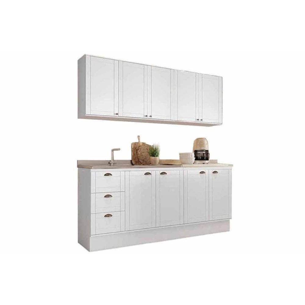 Cozinha Completa Bella 4 Peças (2aéreos+2balcões) C4p216 Branco - Carraro - 3