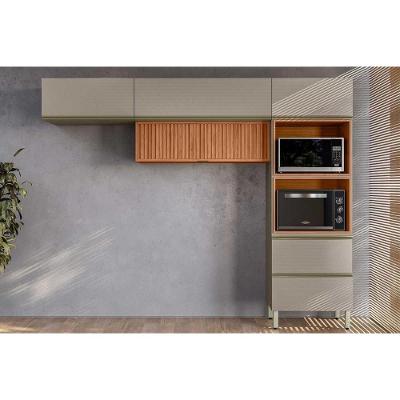 Cozinha Completa Proença 3 Peças (2aéreos+1torrequente) C3p66 Nogueira Touch-nude Prime - Demóbile