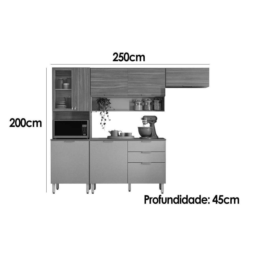 Cozinha Completa Alba 4 Peças (2aéreos+1balcão+1paneleiro) C4p227 Amendola-nude Prime Tx - Demóbile - 2