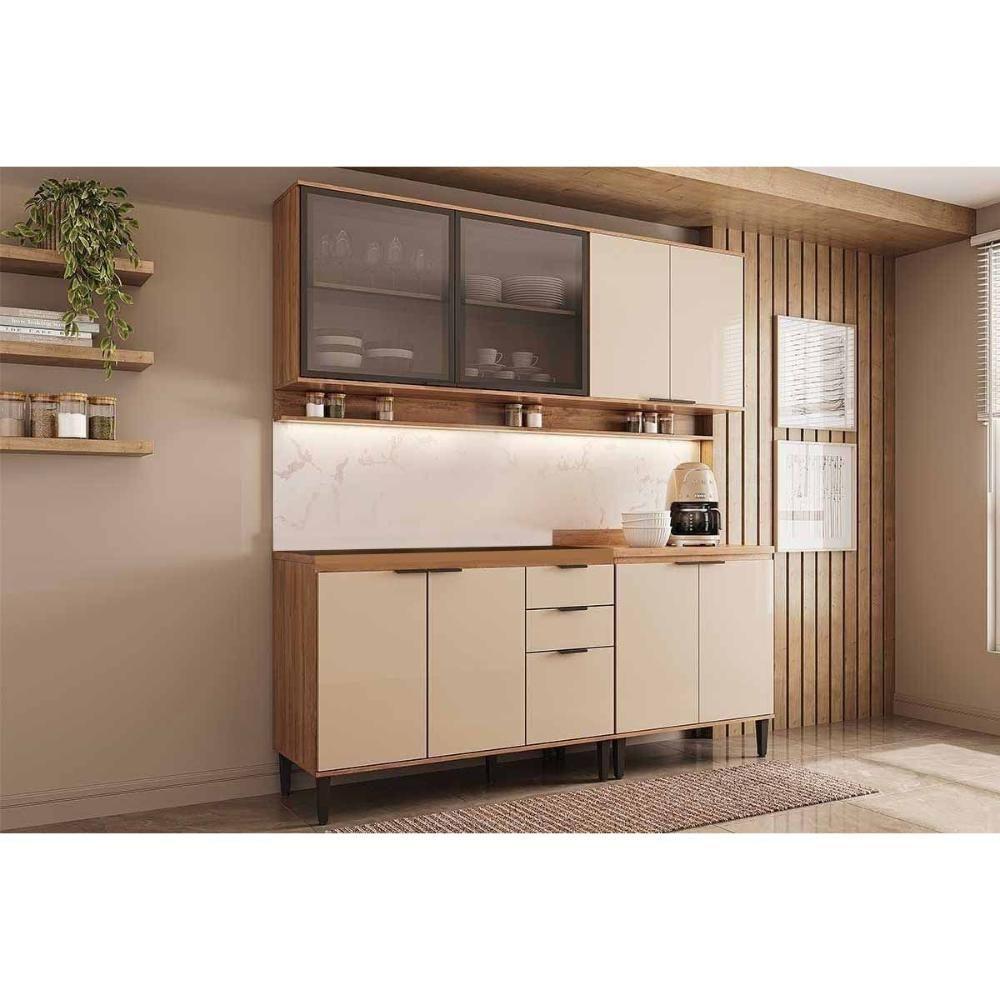 Cozinha Completa Alpha 4 Peças (2aéreos+2balcões) C4p220 Freijo-off White - Carraro - 1