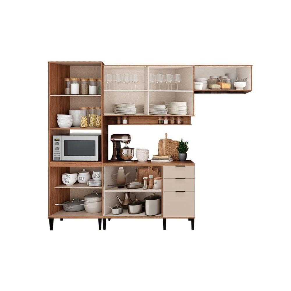 Cozinha Modulada Carraro Alpha Alpha 4 Peças (2aéreos+1balcão+1torrequente) C4p195 Freijo-off White-carraro - 3