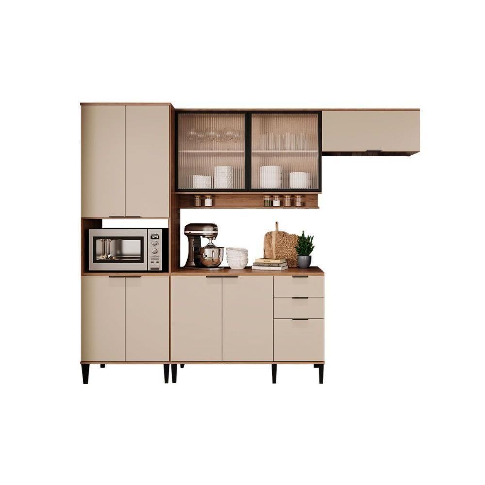 Cozinha Modulada Carraro Alpha Alpha 4 Peças (2aéreos+1balcão+1torrequente) C4p195 Freijo-off White-carraro - 4