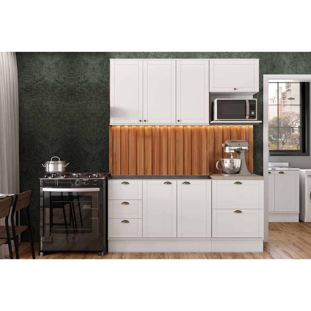 Cozinha Completa Bella 4 Peças (2aéreos+2balcões) C4p251 Branco - Carraro - 1