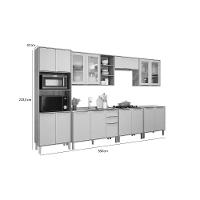 Cozinha Completa Brilhante 7 Peças (3aéreos+3balcões+1torrequente) C7p111 Cinamomo-off White - Mgm - 2