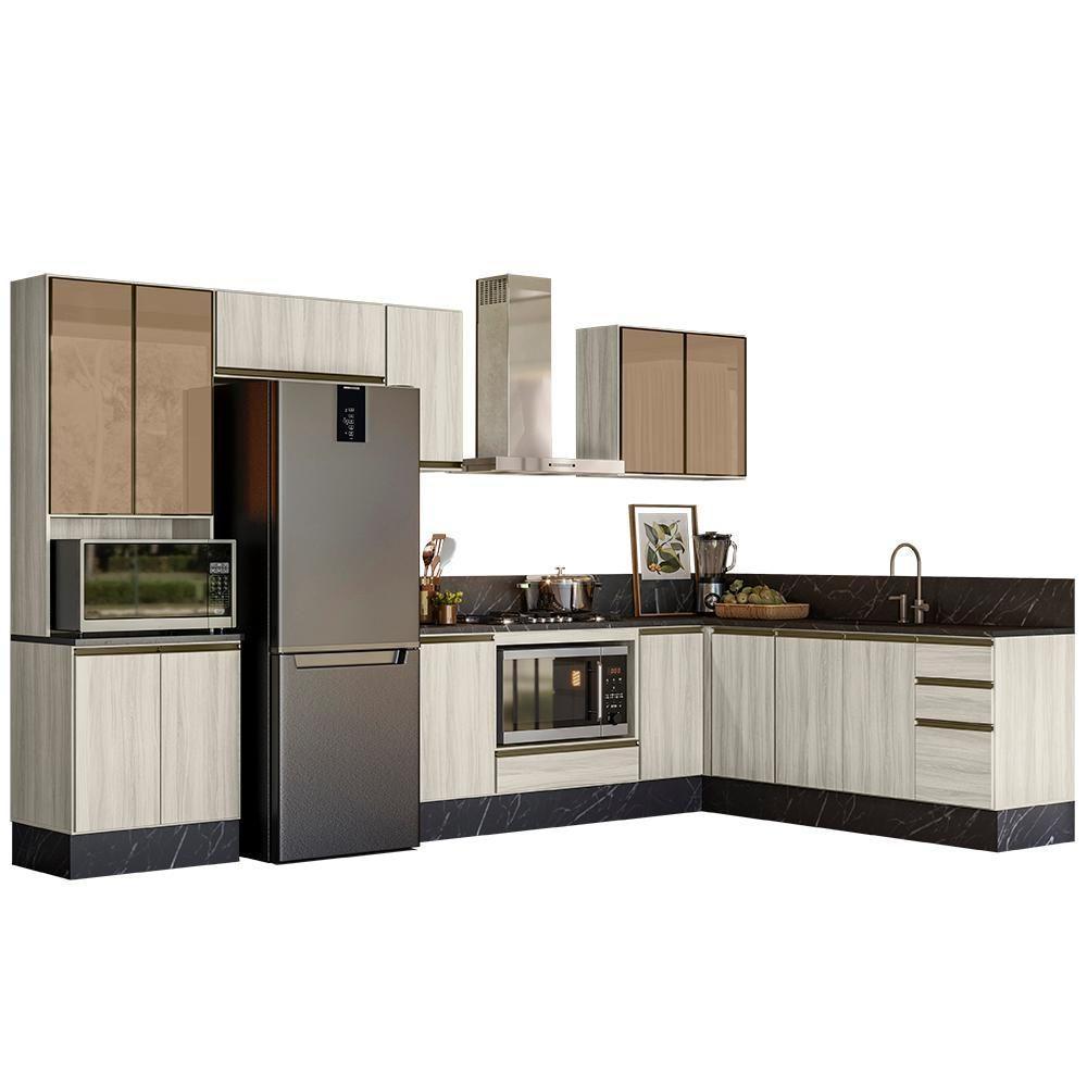 Cozinha Modulada 9 Peças Mdf Kali Bianco Toq Bianco Toq Nicioli Bianco Toq Bianco Toq - 1