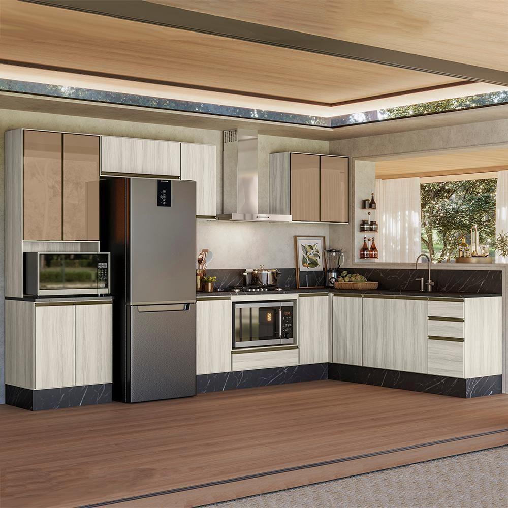 Cozinha Modulada 9 Peças Mdf Kali Bianco Toq Bianco Toq Nicioli Bianco Toq Bianco Toq - 2