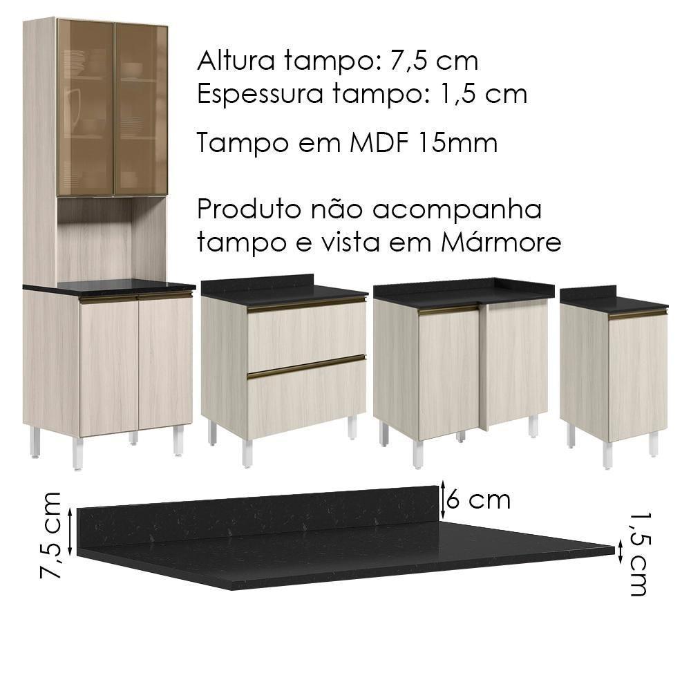 Cozinha Modulada 9 Peças Mdf Kali Bianco Toq Bianco Toq Nicioli Bianco Toq Bianco Toq - 5