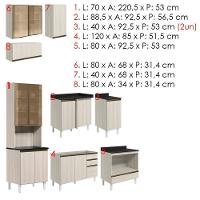 Cozinha Modulada 9 Peças Mdf Kali Bianco Toq Bianco Toq Nicioli Bianco Toq Bianco Toq