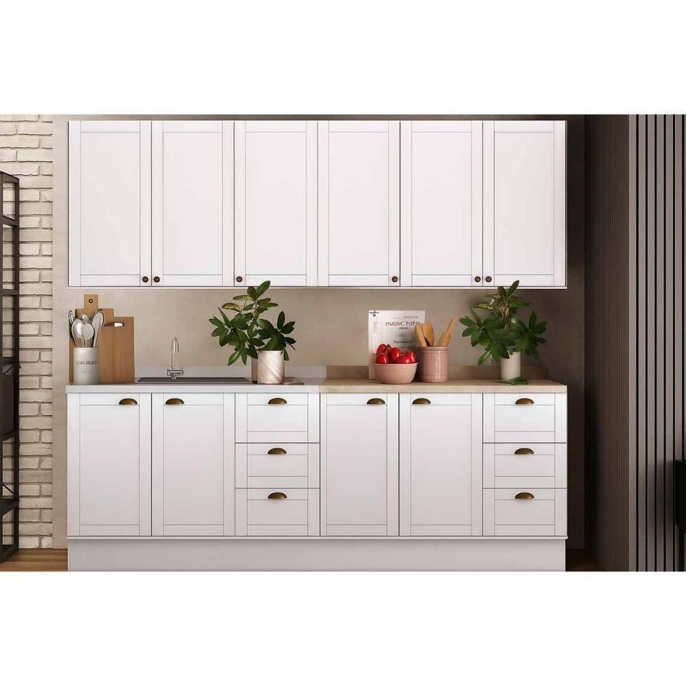 Cozinha Completa Bella 4 Peças (2aéreos+2balcões) C4p222 Branco - Carraro - 1