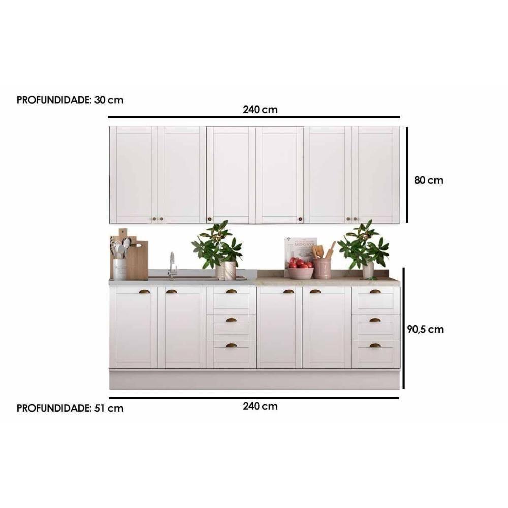 Cozinha Completa Bella 4 Peças (2aéreos+2balcões) C4p222 Branco - Carraro - 2