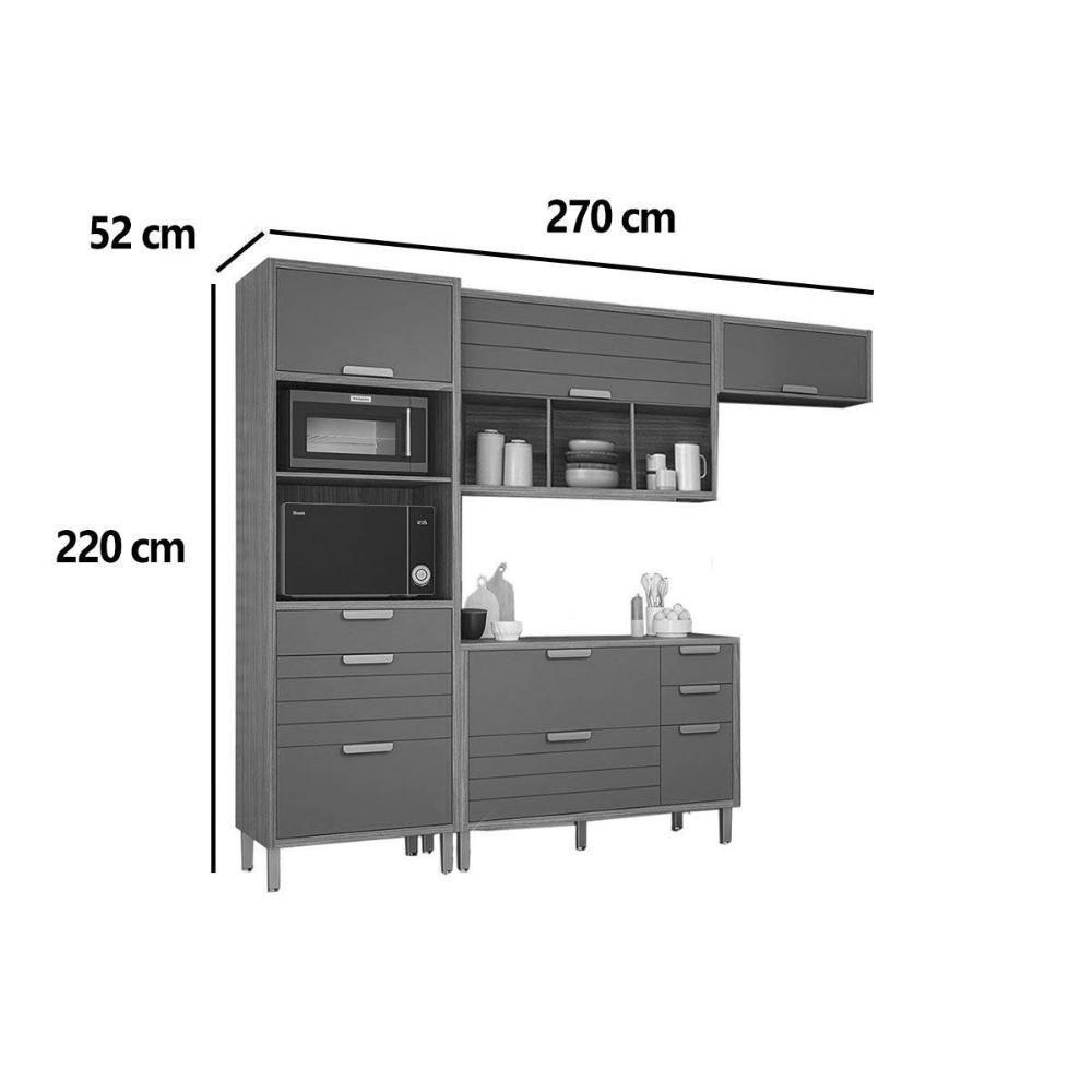 Cozinha Completa Eloise 4 Peças (2aéreos+1balcão+1paneleiro) Cz028 Freijo-off White - Mgm - 3