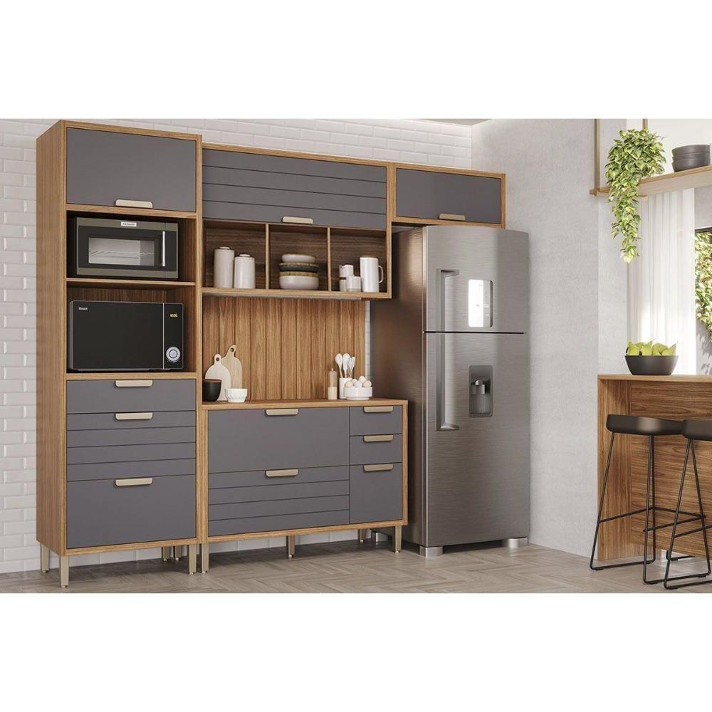 Cozinha Completa Eloise 4 Peças (2aéreos+1balcão+1paneleiro) Cz028 Freijo-off White - Mgm - 5