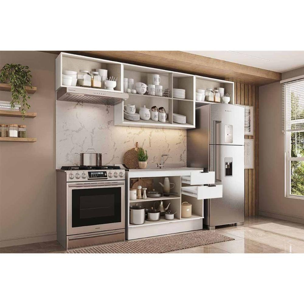 Cozinha Completa Bella 4 Peças (3aéreos+1balcão) C4p253 Nogal-cinza - Carraro - 3
