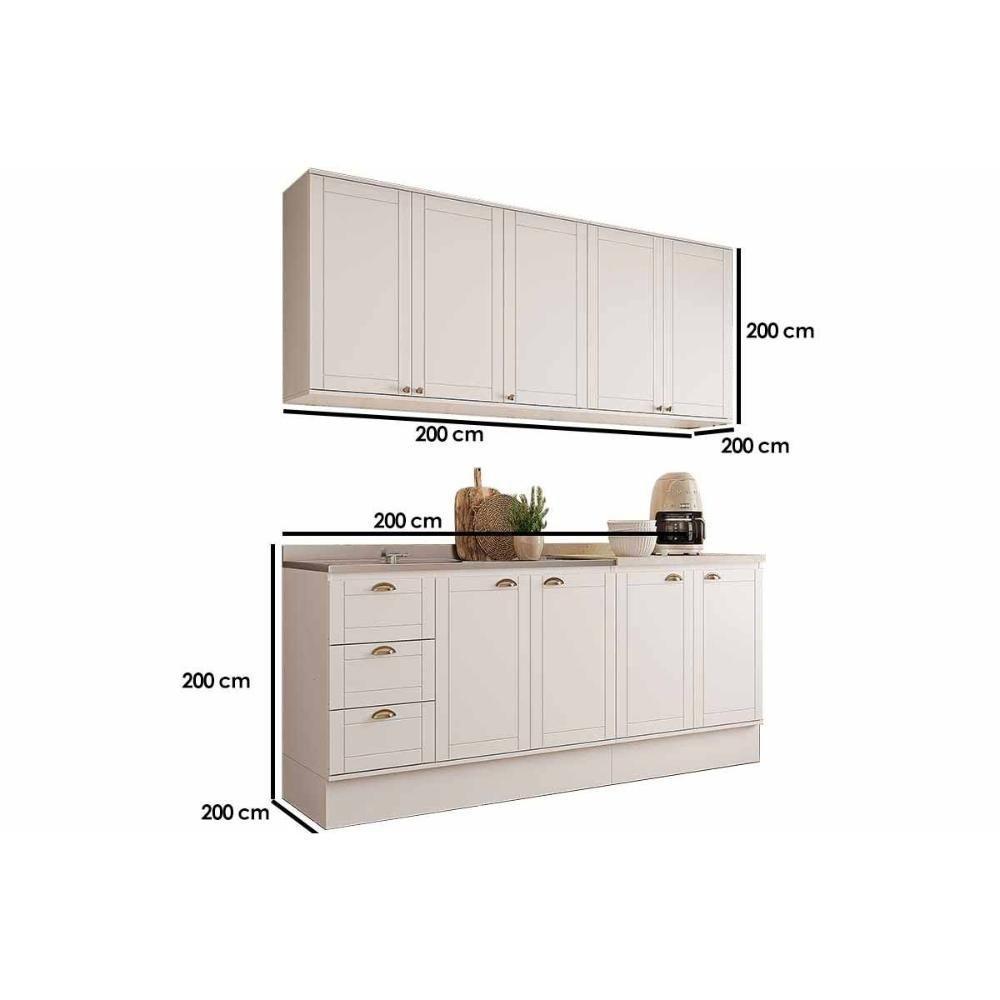 Cozinha Completa Bella 4 Peças (2aéreos+2balcões) C4p252 Nogal-cinza - Carraro - 3