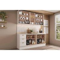 Cozinha Completa Bella 4 Peças (2aéreos+2balcões) C4p252 Nogal-cinza - Carraro - 2