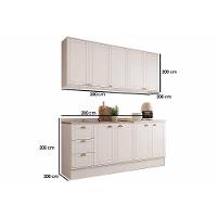 Cozinha Completa Bella 4 Peças (2aéreos+2balcões) C4p252 Nogal-cinza - Carraro - 3