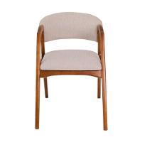 Conjunto Com 8 Cadeiras De Jantar Estofada Gabriela Em Madeira E Mdf Cerejeira Linho Bege - 5