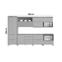 Cozinha Modulada Completa Marquesa 7 Peças (3aéreos+3balcões+1paneleiro) C6p87 Nature-verde - Nesher - 3
