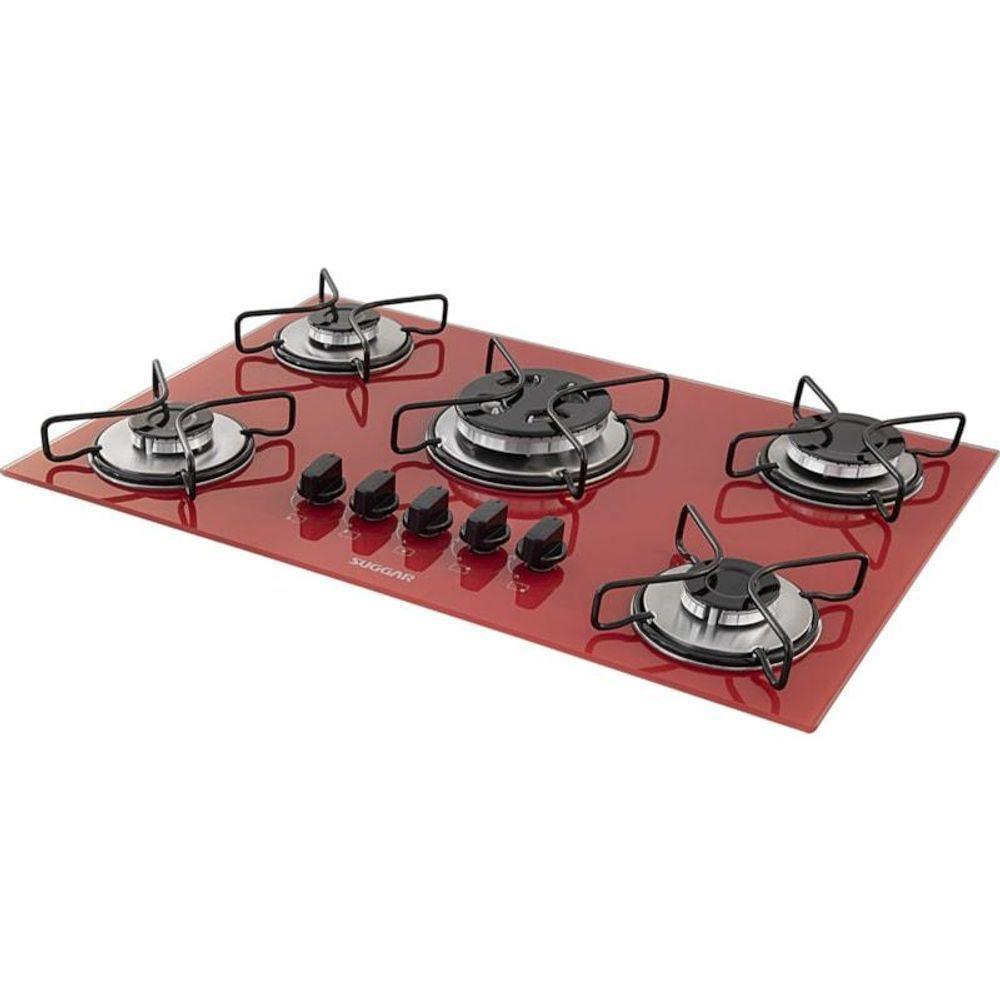 Cooktop Vidro Vermelho 5 Queimadores Fg5305avm Bivolt - 2