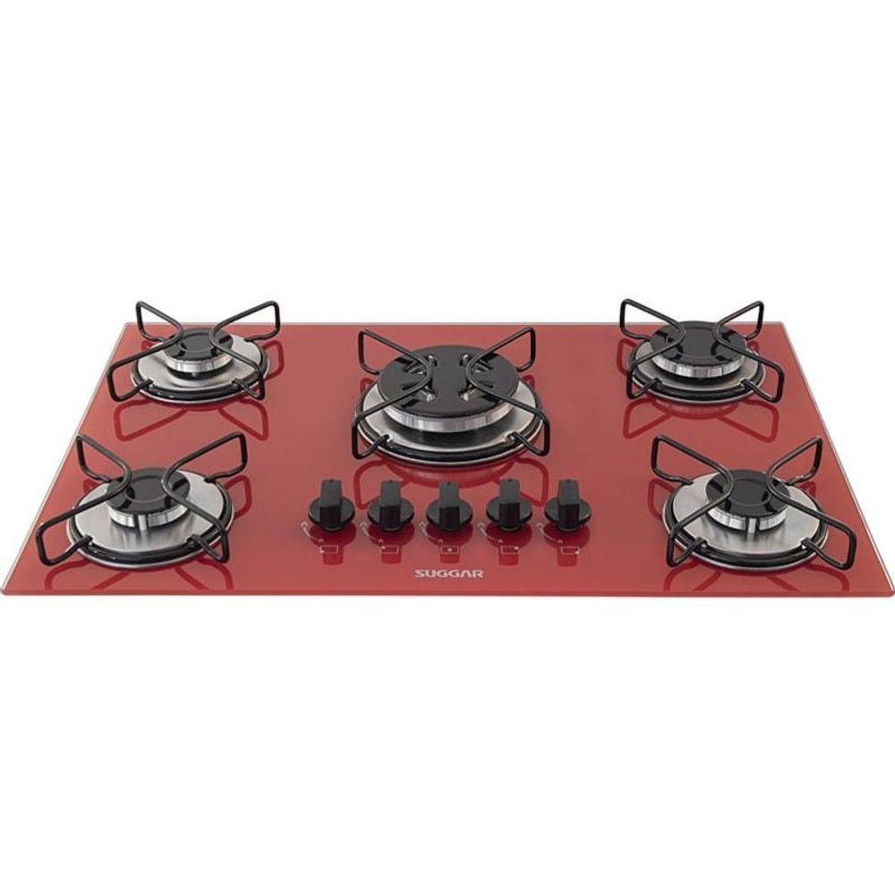 Cooktop Vidro Vermelho 5 Queimadores Fg5305avm Bivolt - 3