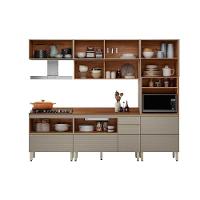 Cozinha Completa Proença 5 Peças (2aéreos+2balcões+1paneleiro) C5p125 Nogueira-carbono Prime Tx - Demóbile - 10