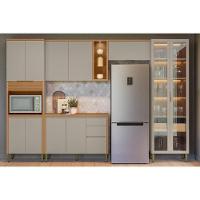 Cozinha Completa Allure 5 Peças (2aéreos+1balcão+1cristaleira+1paneleiro) Cp14 Jequitiba-gris Fosco - Linea Brasil - 1