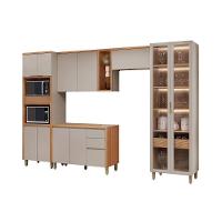 Cozinha Completa Allure 5 Peças (2aéreos+1balcão+1cristaleira+1paneleiro) Cp14 Jequitiba-gris Fosco - Linea Brasil - 7