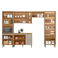 Cozinha Completa Allure 5 Peças (2aéreos+1balcão+1cristaleira+1paneleiro) Cp14 Jequitiba-gris Fosco - Linea Brasil - 10