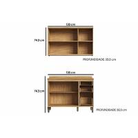 Cozinha Completa Sauvignon 2 Peças (1aéreo+1balcão) C2p62 Amendoa-grafite - Ronipa - 3