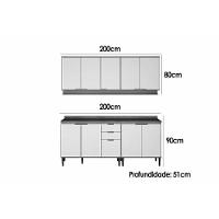 Cozinha Completa Alpha 4 Peças (2aéreos+2balcões) C4p219 Freijo-off White - Carraro - 2