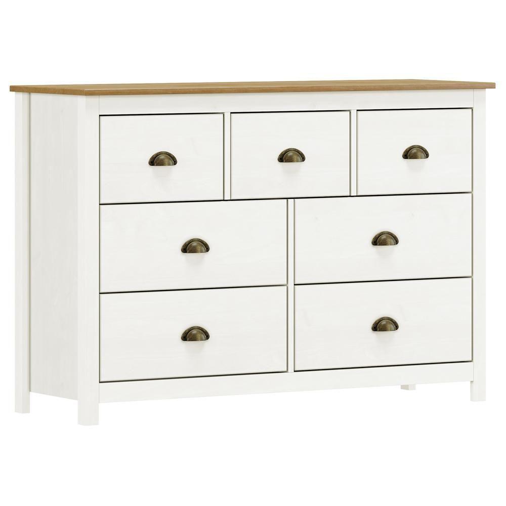 Cômoda Para Quarto Closet 7 Gavetas Madeira Maciça Mazzaro F06 Branco Freijó - Lyam Decor - 1