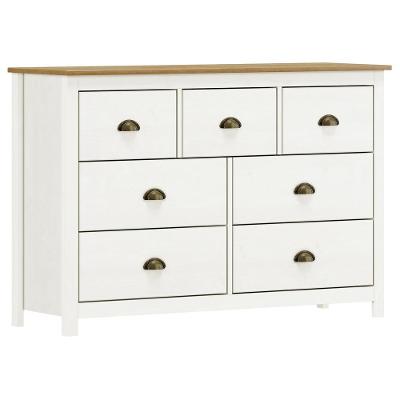 Cômoda Para Quarto Closet 7 Gavetas Madeira Maciça Mazzaro F06 Branco Freijó - Lyam Decor