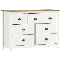 Cômoda Para Quarto Closet 7 Gavetas Madeira Maciça Mazzaro F06 Branco Freijó - Lyam Decor - 1