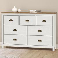 Cômoda Para Quarto Closet 7 Gavetas Madeira Maciça Mazzaro F06 Branco Freijó - Lyam Decor - 2