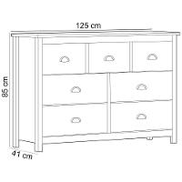 Cômoda Para Quarto Closet 7 Gavetas Madeira Maciça Mazzaro F06 Branco Freijó - Lyam Decor