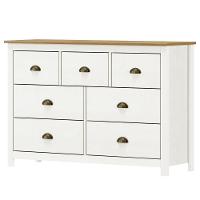 Cômoda Para Quarto Closet 7 Gavetas Madeira Maciça Mazzaro F06 Branco Freijó - Lyam Decor - 5