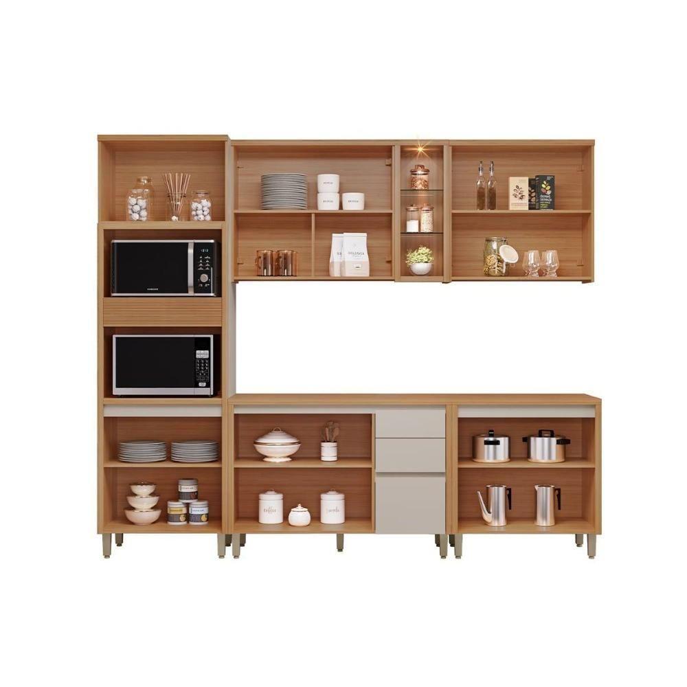 Cozinha Completa Allure 5 Peças (2aéreos+2balcões+1torrequente) Cp04 Jequitiba-gris Fosco - Linea Brasil - 3