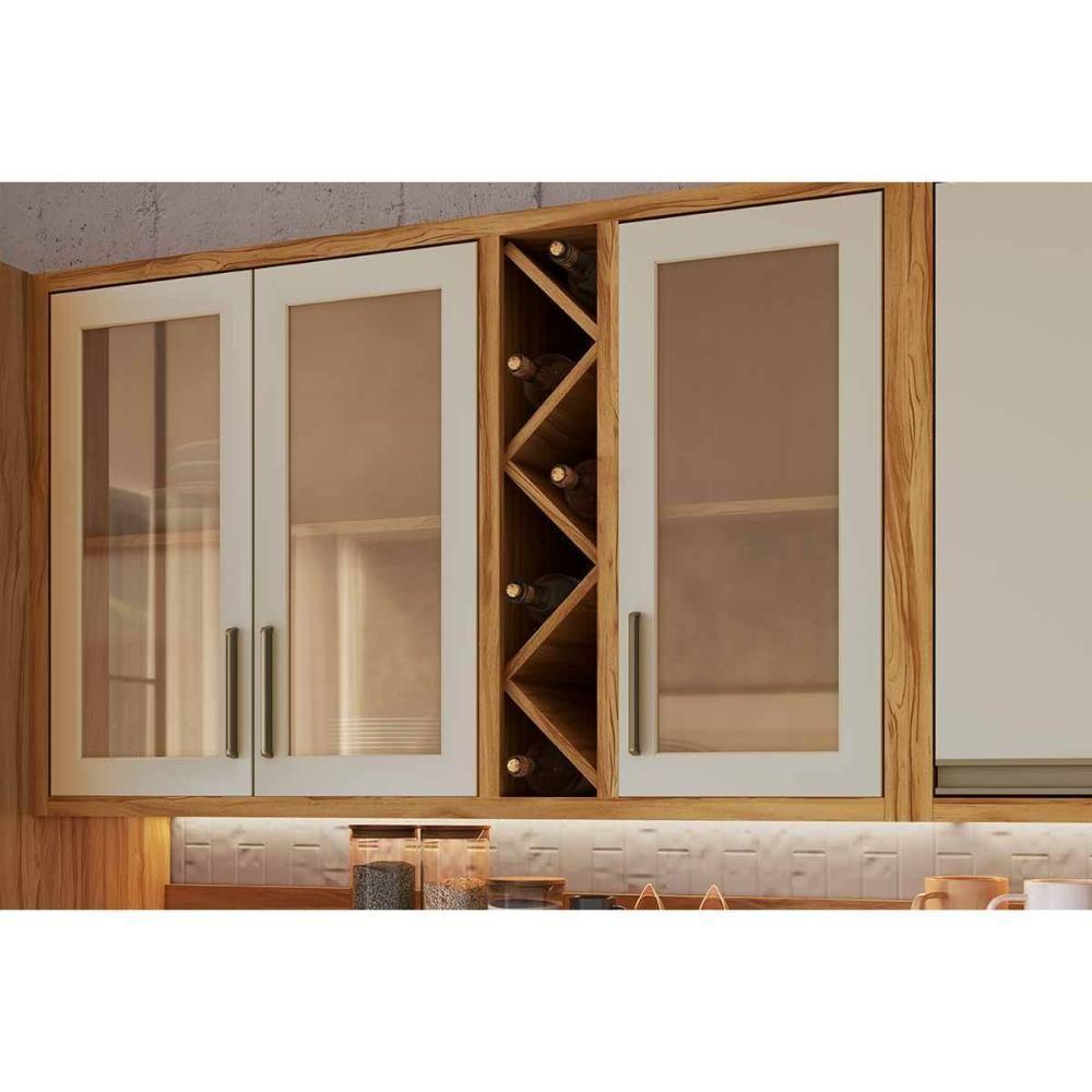 Cozinha Modulada Ronipa Tempranillo Tempranillo 2 Peças (1aéreo+1balcão) C2p57 Amendoa-off White-ronipa - 3